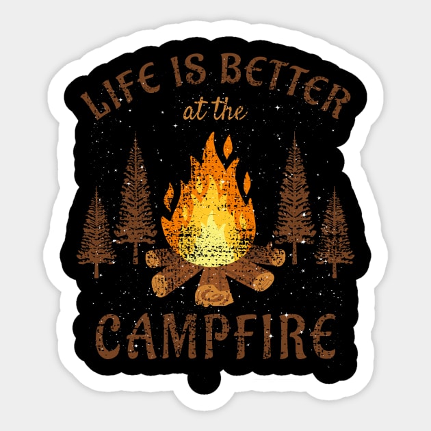 Camping - Life Is Better By The Campfire Sticker by Shiva121